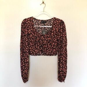 Motel Rocks Glaro Floral Blouse Cropped New Small